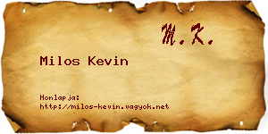 Milos Kevin névjegykártya