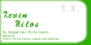 kevin milos business card